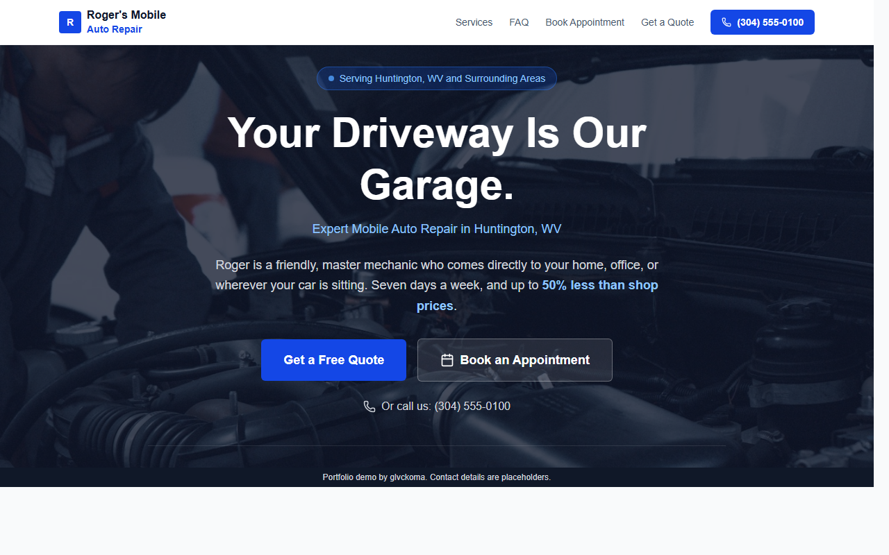 Rogers Mobile Auto Repair homepage